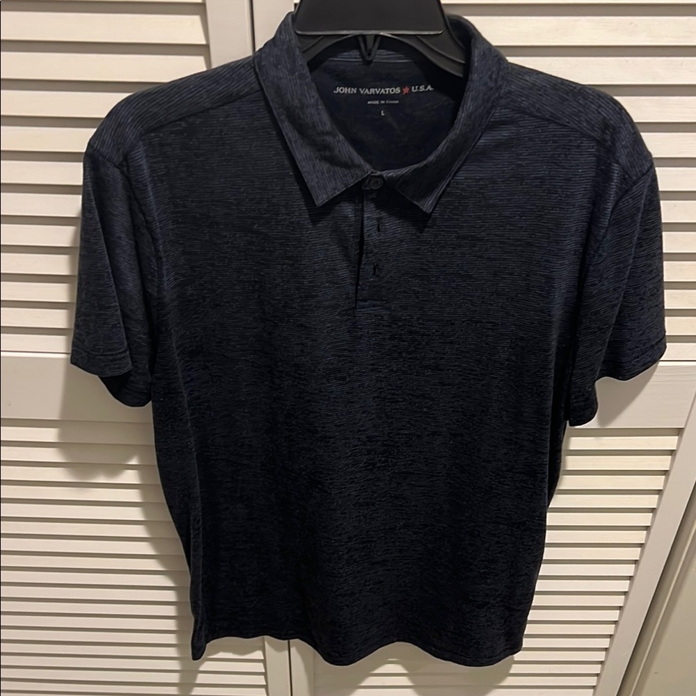John Varvatos Navy/Grey Polo Shirt Classic Style